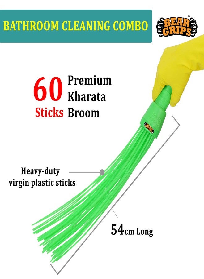 Bear Grips Toilet Brush and Bathroom Cleaning Plastic Broom Combo - Image 3